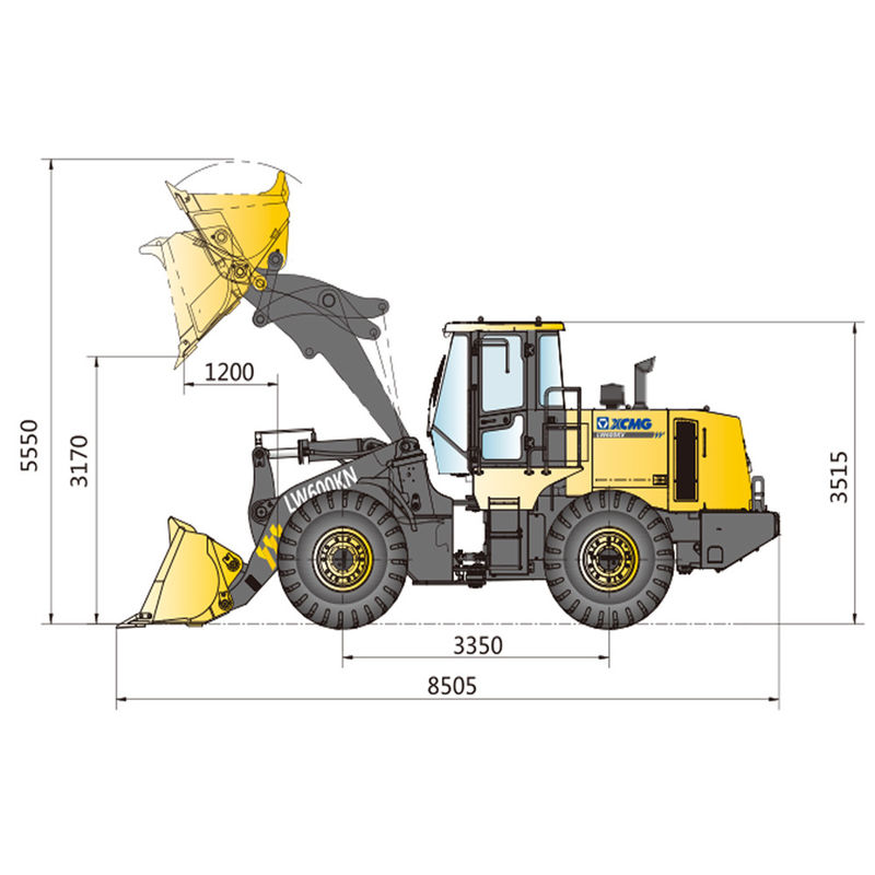 6 тонн XCM-G LW600KN колесный погрузчик шины размер 23.5-25 Проектированный 178кВ